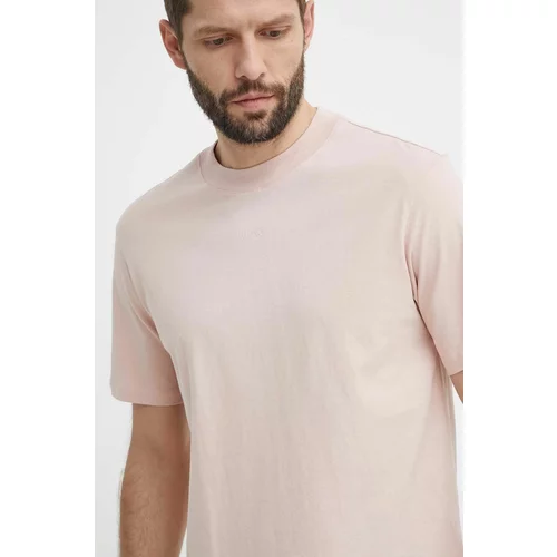 Hugo Bombažna kratka majica moški, roza barva