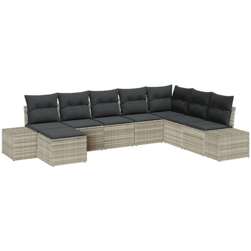 vidaXL Sjedeća garnitura za vrt 8 pcs Svjetlosiva 319 x 209 x 85 cm Cijene