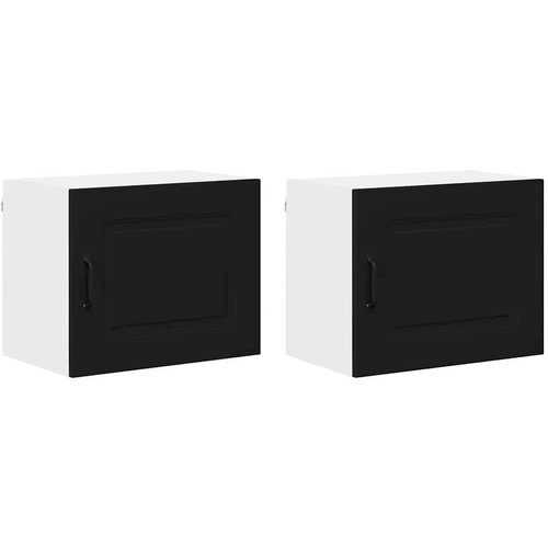 VidaXL zidni kuhinjski ormarić s policom 2 pcs crna 50 x 31 x 40 cm Slike