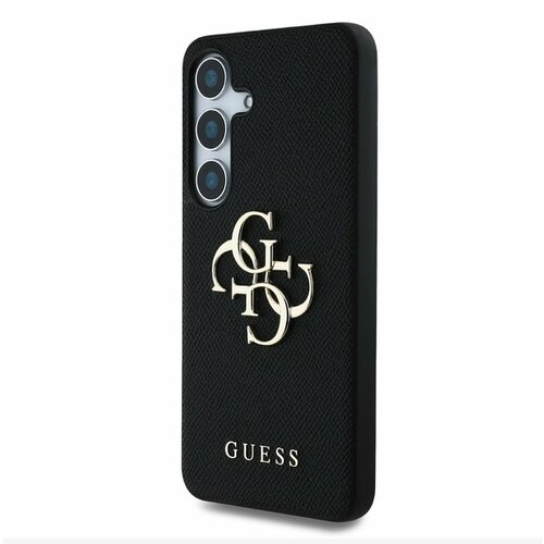 Guess PU Grained 4G Metal Logo Zadn&amp;iacute; Kryt pro Samsung Galaxy S25 Black Ovitek za telefon Vijolična Slike