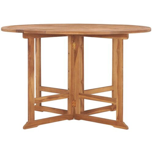 Maison Chic zložljiva vrtna miza - vrtna jedilna miza Ø110x75 cm trdna tikovina, (21715432) Cene