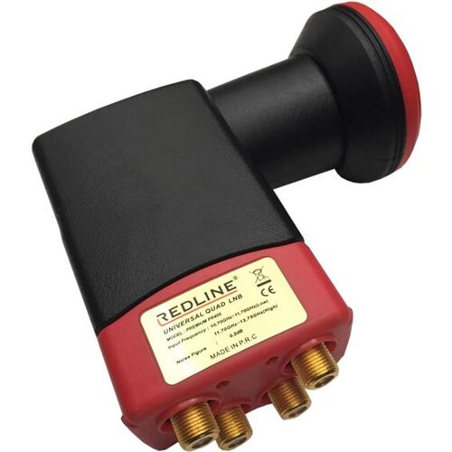 Redline LNB Quad, 0,2dB sum, vodonepropusan - WL-4, Crveni Cijene