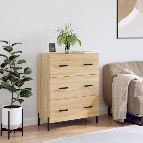 VidaXL Komoda sonoma hrast 69,5x34x90 cm inženirski les Slike