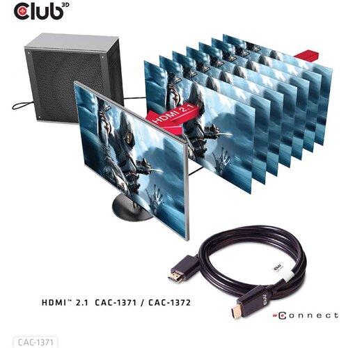 Club3d HDMI Priključni kabel [1x Mu&amp;scaron;ki konektor HDMI - 1x Mu&amp;scaron;ki konektor HDMI] 1 m Crna Slike