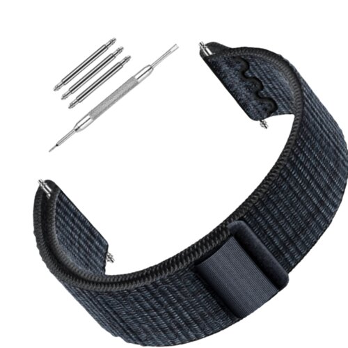 INF Najlonski pa&scaron;ček za uro Garmin, združljiv z modeli 22 mm - Forerunner 245/255/265M Black+Blue, (21733957) Cene
