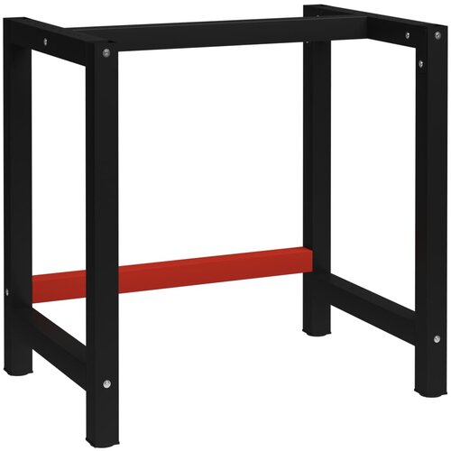 VidaXL Okvir za radni stol metalni 80 x 57 x 79 cm crno-crveni Slike