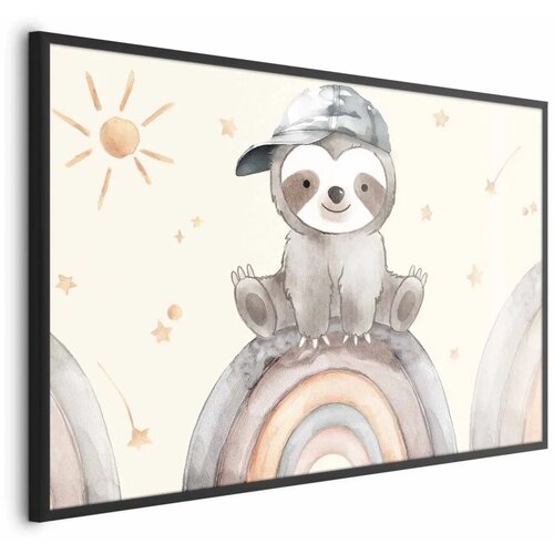  Plakat - Little Animal Among Stars and Rainbows 60x40 Crni okvir Cijene