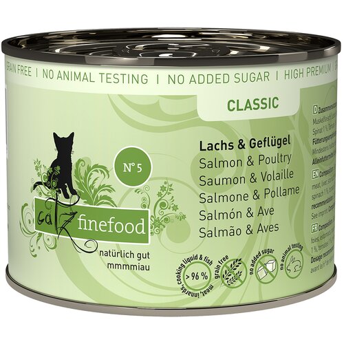 Catz finefood Varčno pakiranje 24 x 200 g - Losos &amp;amp; perutnina Slike