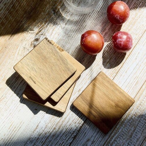  podmetač za čašu set mooka 4kom 10x10cm - natural - hml Cene