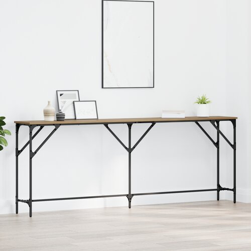VidaXL konzolna miza Umetni&amp;scaron;ki hrast 200x29x75 cm Umetni&amp;scaron;ki les Slike