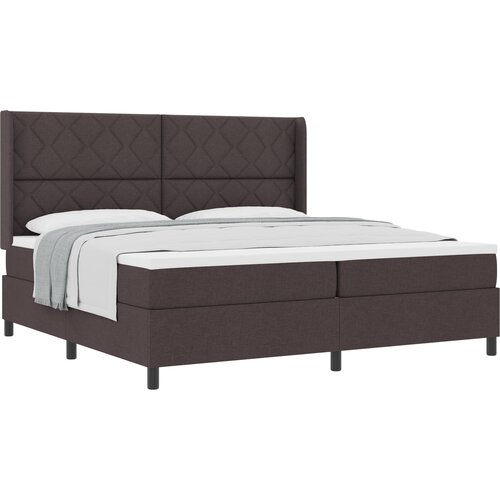 vidaXL Box Spring krevet s madracem  tamnosmeđi  200 x 200 cm  tkanina Cijene