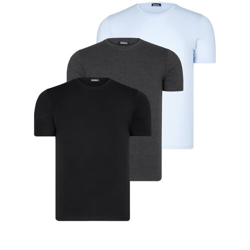 Dewberry TRIPLE SET T8569 BIKE COLLAR MENS T-SHIRT-BLACK-BLUE-ANTHRACITE Cijene