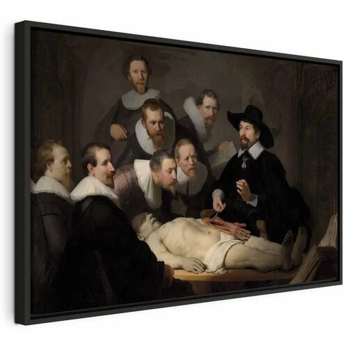  Slika - Rembrandt – The Anatomy Lesson of Dr. Tulp 120x80 U crnom drvenom okviru Cene
