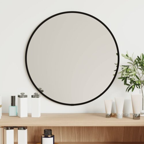 vidaXL Stensko ogledalo črno Ø 40 cm okroglo Cene
