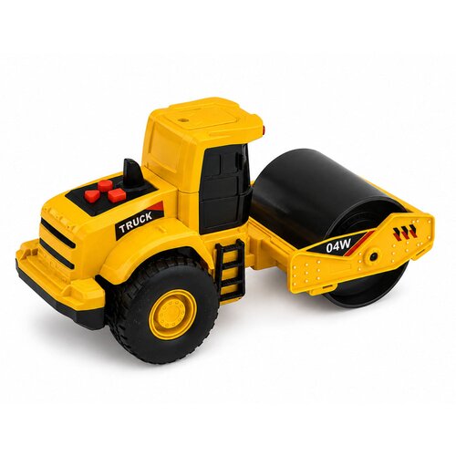  Road Roller Construction Vehicle Rotating Roller Lights Sounds Yellow 1:32 Slike