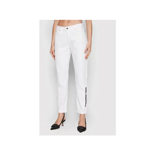Karl Lagerfeld Jeans hlače 221W1101 Bela Regular Fit