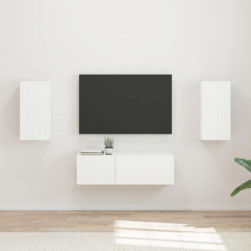  Set zidnog ormarića za TV Zidne 4 pcs Bijelo Konstruirano drvo Cijene
