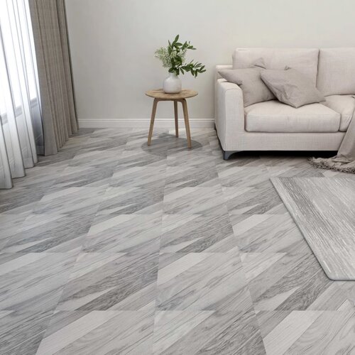  Samoljepljive podne obloge 55 kom PVC 5,11 m&amp;sup2; sive prugaste Slike