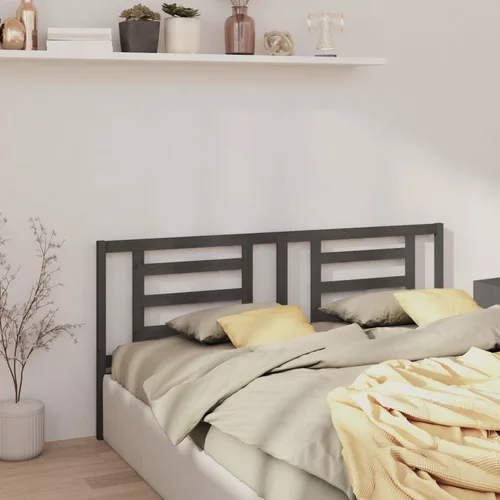  Uzglavlje za krevet sivo 186 x 4 x 100 cm od masivne borovine