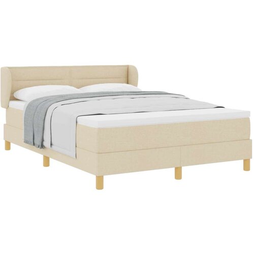 Box spring krevet s madracem Krema 160 x 200 cm tkanina Slike