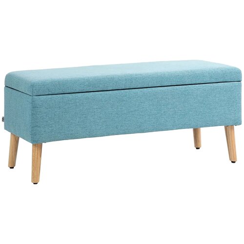  Klupa za odlaganje do 220 kg izgled lana 110x39x45 cm plava Slike