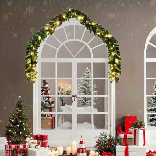 vidaXL Božićna girlanda 2 pcs Zelena 40 m PVC Cijene