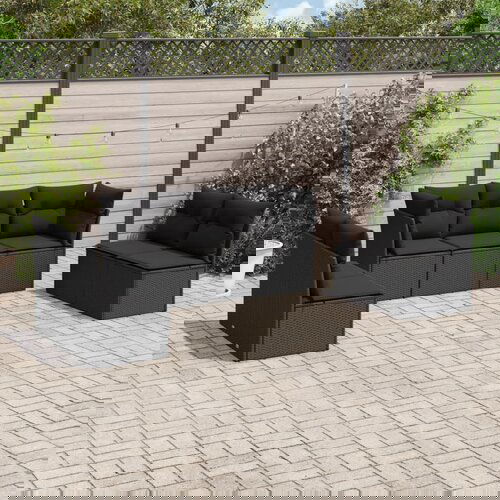 vidaXL 7-dijelni set vrtnih sofa od poliratana s jastucima crni Cijene