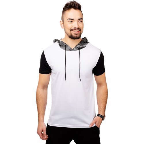 Glano Men&amp;#039;s Hooded T-Shirt - white Slike
