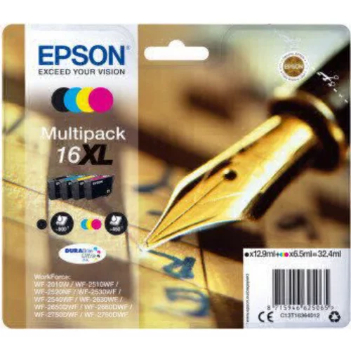 Epson Tinte 16XL Multipack C13T16364012 4er-Pack XL Schwarz, Gelb, Cyan, Magenta
