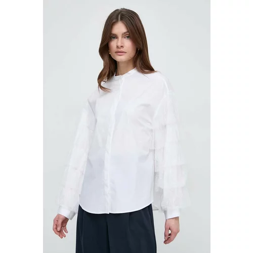 Twinset Bombažna srajca ženska, bela barva