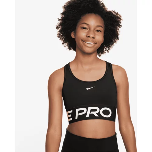 Nike PRO SWOOSH Sportski grudnjak za djevojčice, crna, veličina
