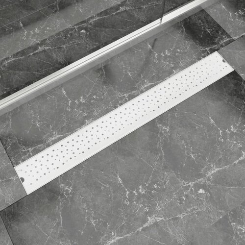 vidaXL odvod za Tuš od Nehrđajućeg Čelika Dizajn s Kružićima 930x140 mm Cijene