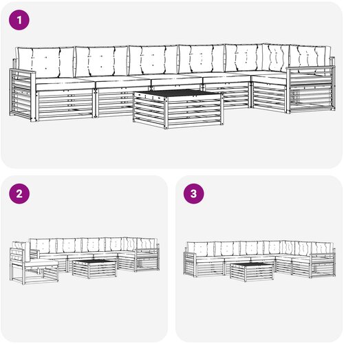  Set vanjskih sofa 7 kom. Bijela i antracit Smeđa 79 x 79 x 37 cm Slike