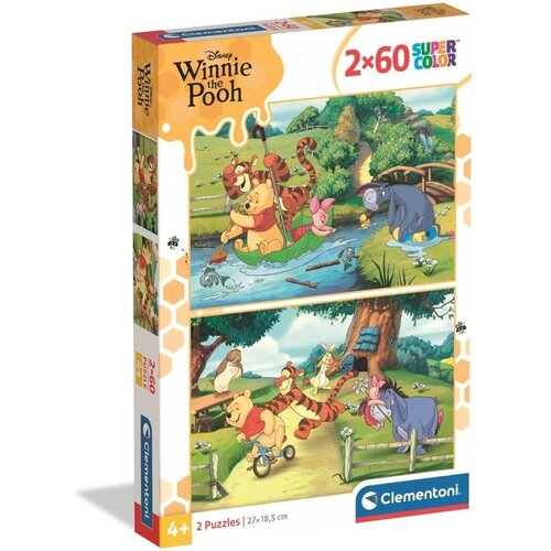 Clementoni Avanture Vini Puha 2x60 kom Supercolor puzzle - Slike