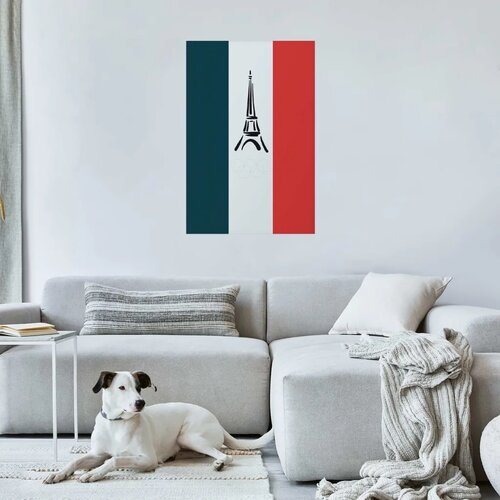  Plakat - Graphic Eiffel Tower Against the French Flag 21x30 Bez okvira Slike