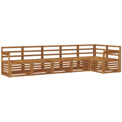  Set vanjskih sofa 6 kom. Prirodna Poliester Bijela 306 x 128,5 x 73 cm Slike