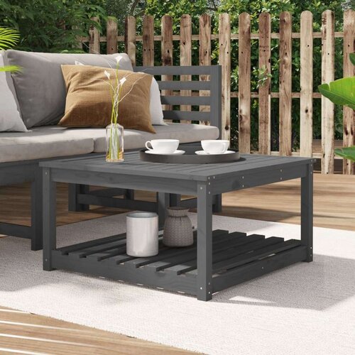  Vrtni stol sivi 82 5 x 82 5 x 45 cm od masivne borovine Slike