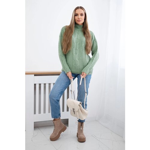 Kesi Turtleneck sweater dark mint Slike
