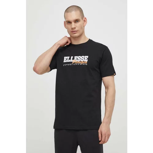 Ellesse Pamučna majica Zagda T-Shirt za muškarce, boja: crna, s tiskom, SHV20122