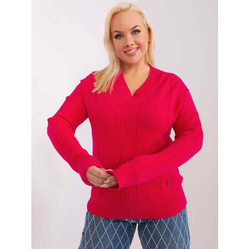 Fashion Hunters Fuchsia women's sweater larger size with cuffs Cene