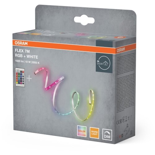 Osram LED RGBW prigu&amp;scaron;iva traka FLEX 7m LED/18W/230V + daljinski upravljač Slike