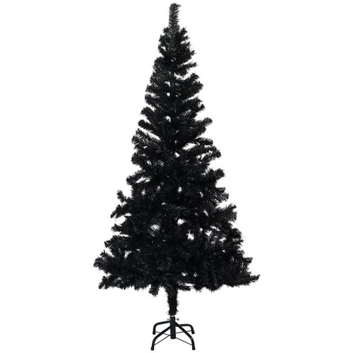 vidaXL Umetna novoletna jelka s stojalom črna 120 cm PVC Cene