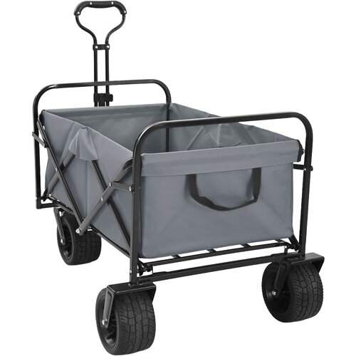 PREKLOPNA kolica Siva 89 x 63 x 96 cm Čelik i Oxford poliester Cene