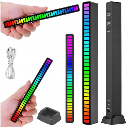  LED RGB ukrasni stup USB glazbena funkcija 18cm Slike