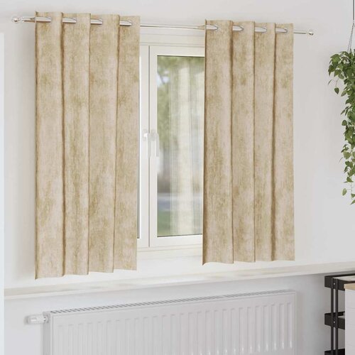  Baršunaste zavjese sa zavjesama 2 pcs Krema 175 x 140 cm Baršun Cene