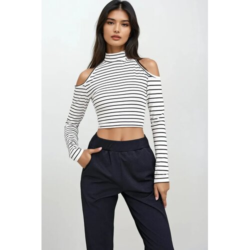 Trend Alacati Stili ženska bluza dugih rukava ALC-X12644, belo-crna Cene