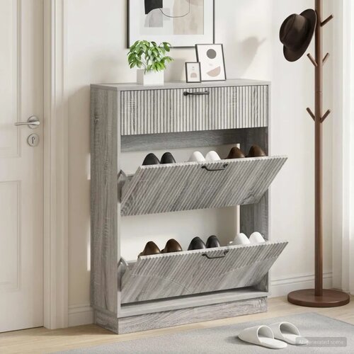  Ormar za cipele HOORN 78 x 24 x 100 cm Konstruirano drvo - Siva Sonoma Cene