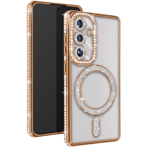 AVIZAR Diamantno ohišje za Samsung Galaxy S24 MagSafe Contour Strass, Zlata, (5000010555) Cene