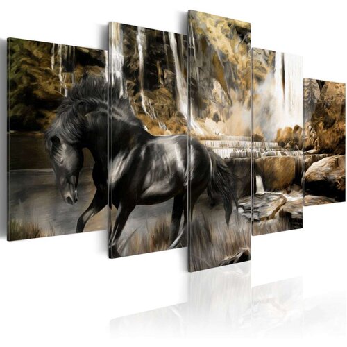  Slika - Foggy weather over waterfall 100x50 Slike