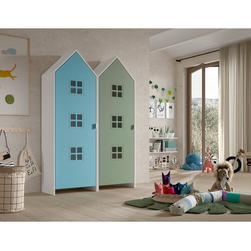 Vipack Zelena/svetlo modra otro&amp;scaron;ka garderobna omara 115x171,5 cm CASAMI BRUGES &amp;ndash; Slike